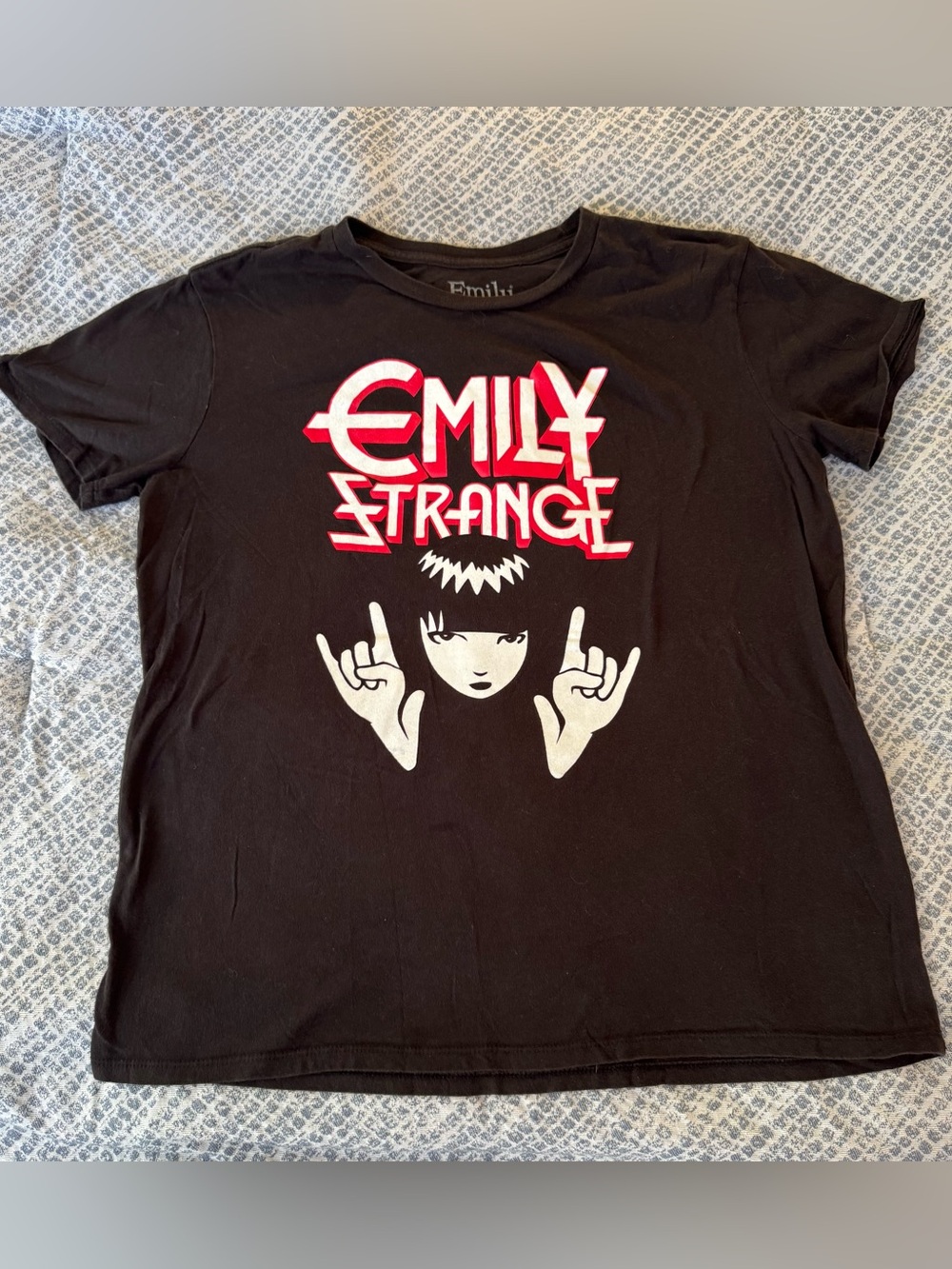 Emily the Strange Black Short Sleeve Tee Women Size Small